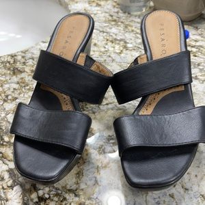 Pesaro black platform sandles